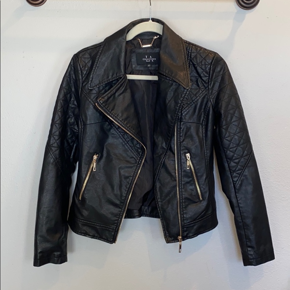 Faux Leather Moto Jacket